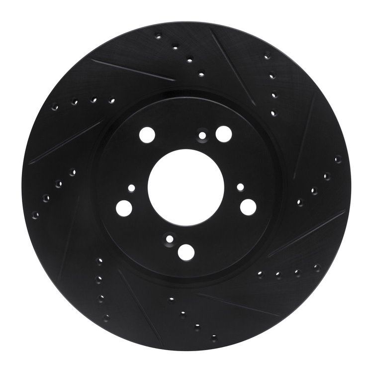 633-58025R Drilled/Slotted Brake Rotor [Black], 2014-2020 Acura/Honda, Position: Front Right