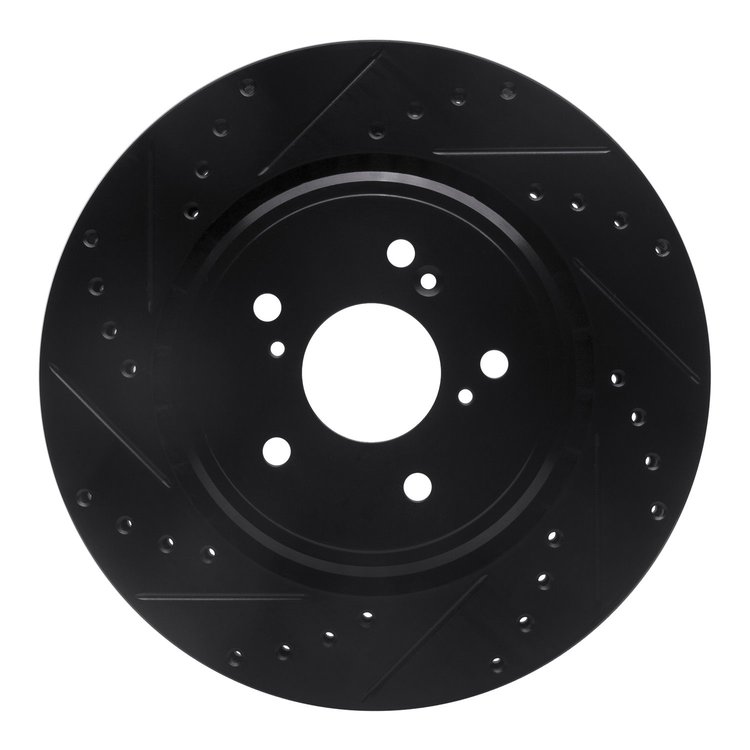 633-58026L Drilled/Slotted Brake Rotor [Black], 2014-2020 Acura/Honda, Position: Front Left
