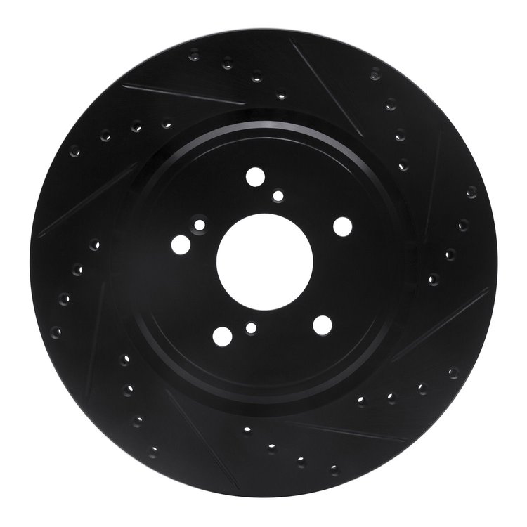 633-58026R Drilled/Slotted Brake Rotor [Black], 2014-2020 Acura/Honda, Position: Front Right