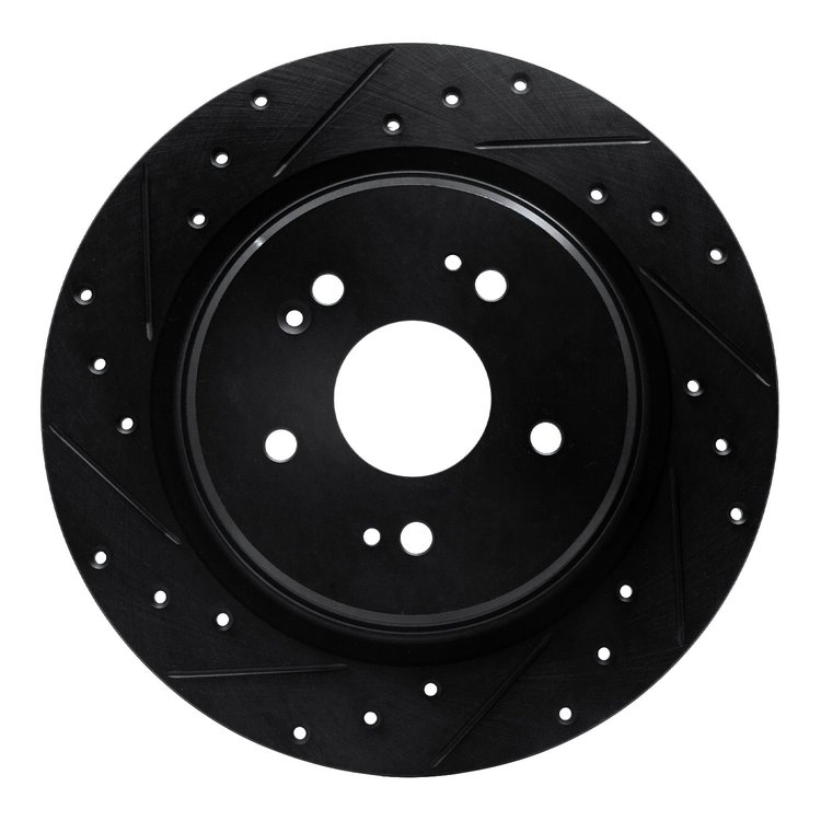 633-58029L Drilled/Slotted Brake Rotor [Black], Fits Select Acura/Honda, Position: Rear Left