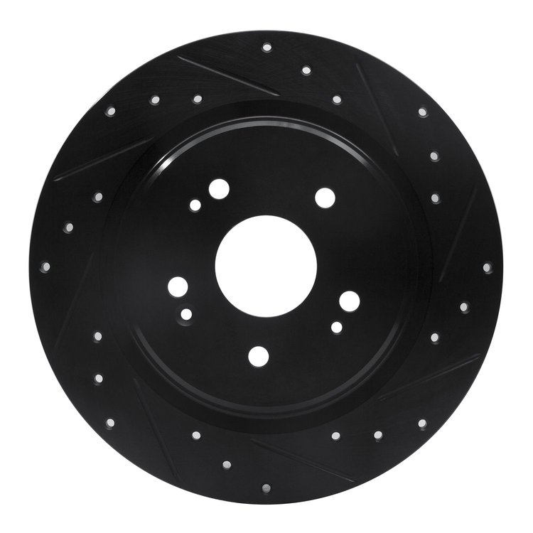 633-58029R Drilled/Slotted Brake Rotor [Black], Fits Select Acura/Honda, Position: Rear Right