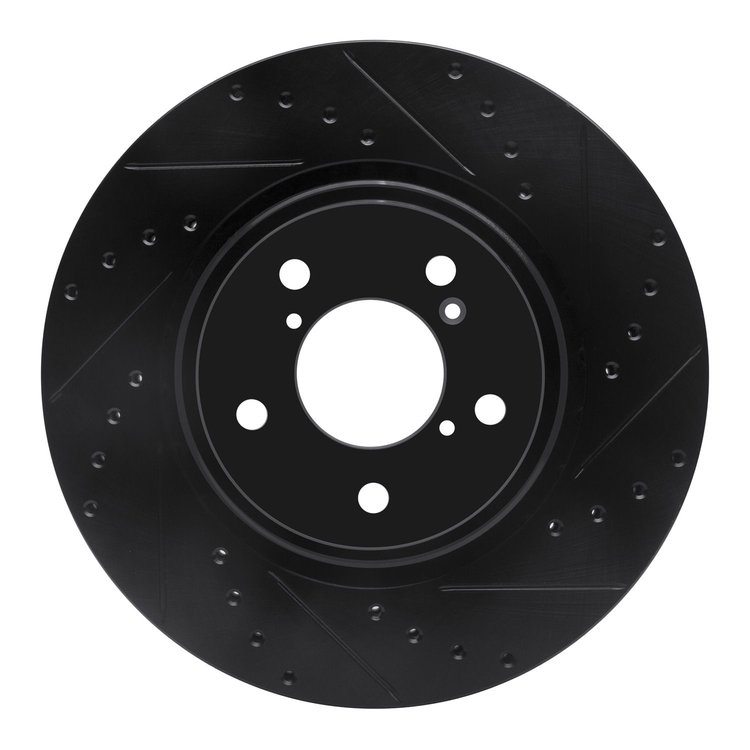 633-58031R Drilled/Slotted Brake Rotor [Black], 2017-2020 Acura/Honda, Position: Front Right