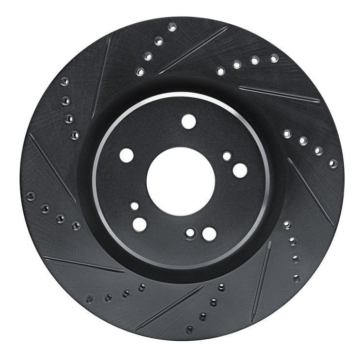 633-58032L Drilled/Slotted Brake Rotor [Black], Fits Select Acura/Honda, Position: Front Left