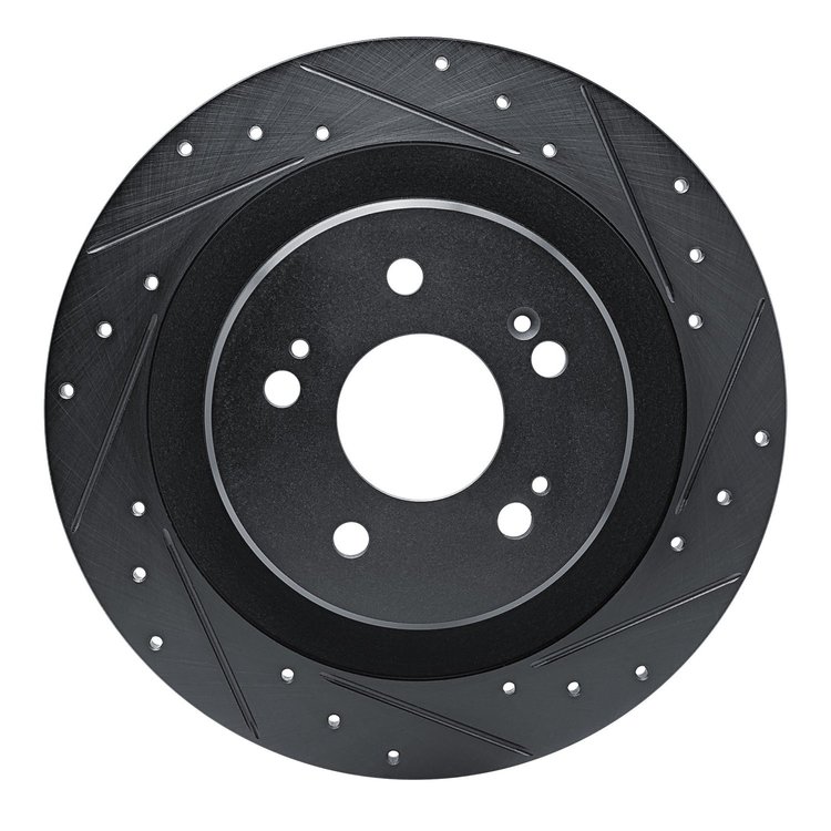 633-58036R Drilled/Slotted Brake Rotor [Black], Fits Select Acura/Honda, Position: Rear Right