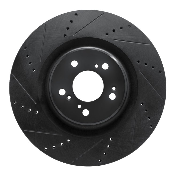 633-58039L Drilled/Slotted Brake Rotor [Black], Fits Select Acura/Honda, Position: Front Left
