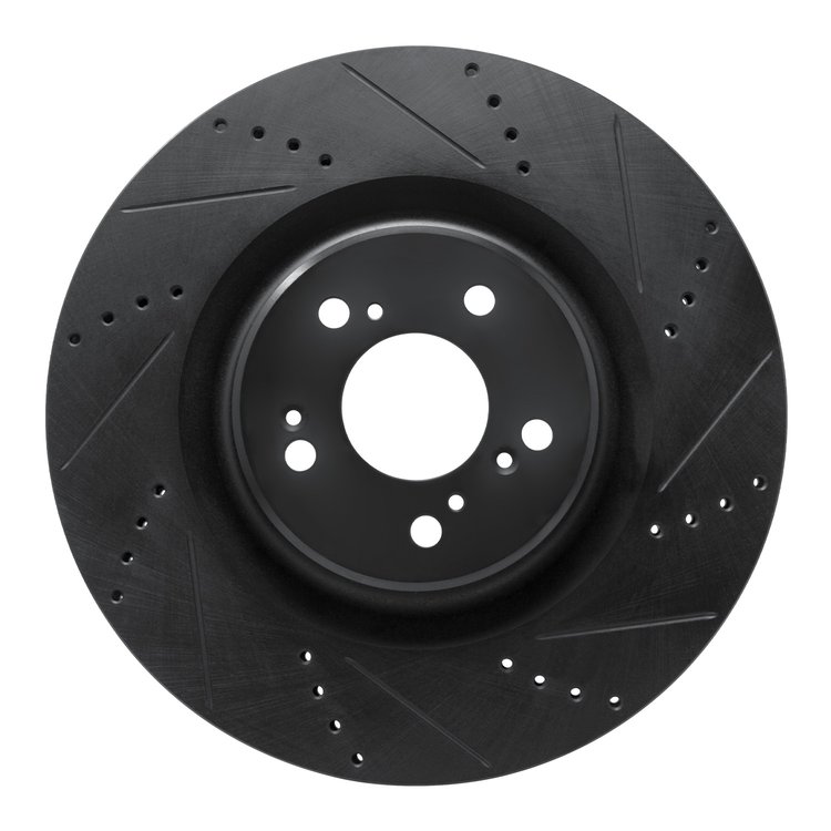 633-58039R Drilled/Slotted Brake Rotor [Black], Fits Select Acura/Honda, Position: Front Right