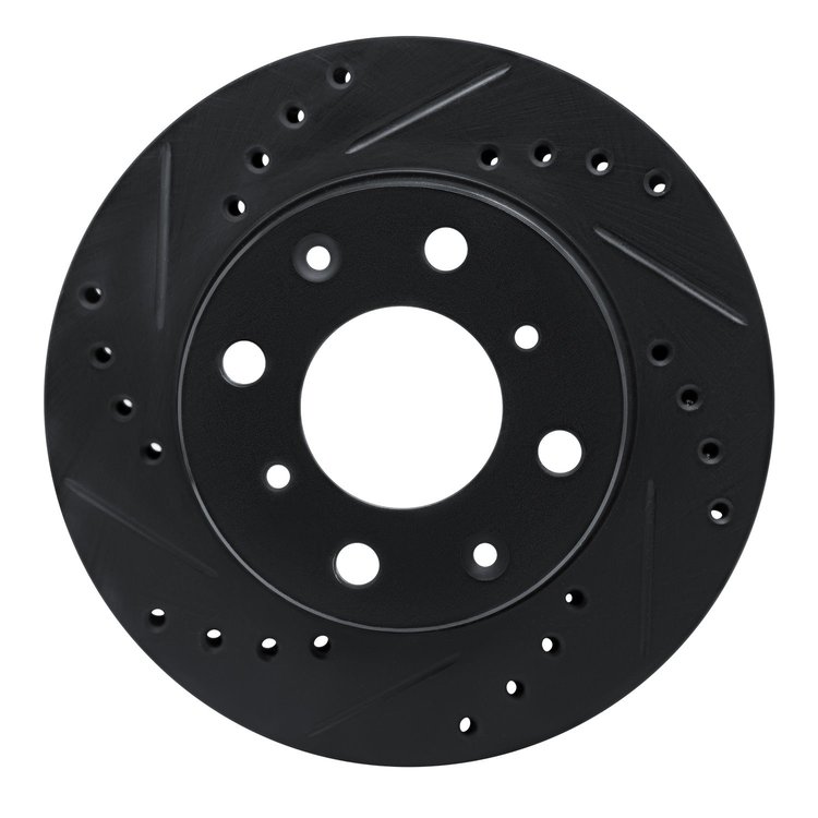 633-59003L Drilled/Slotted Brake Rotor [Black], 1983-1987 Acura/Honda, Position: Front Left