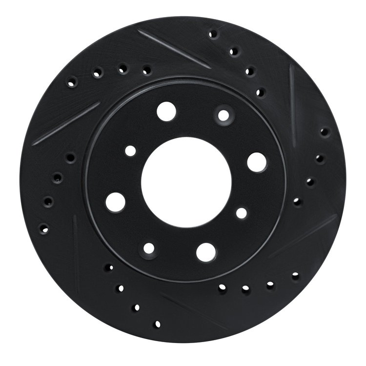 633-59003R Drilled/Slotted Brake Rotor [Black], 1983-1987 Acura/Honda, Position: Front Right