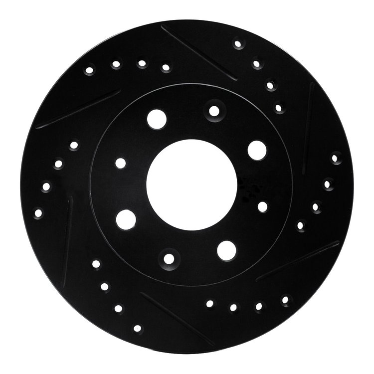 633-59004R Drilled/Slotted Brake Rotor [Black], 1982-1983 Acura/Honda, Position: Front Right