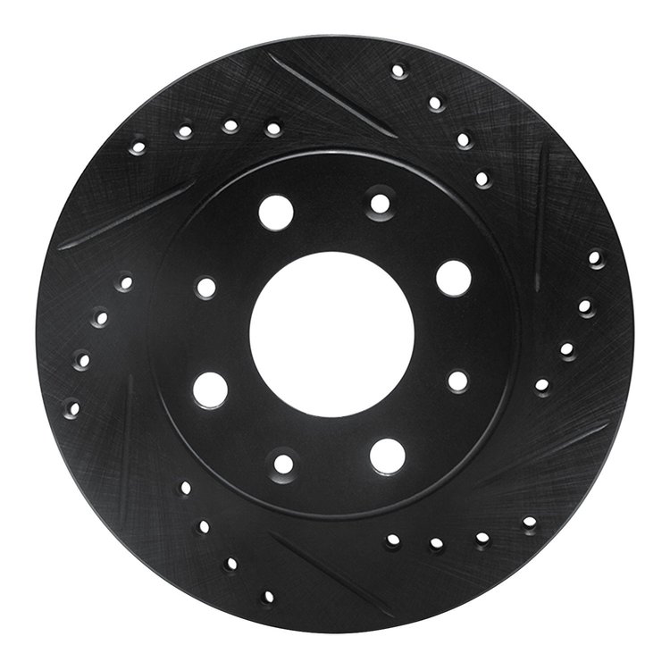 633-59005R Drilled/Slotted Brake Rotor [Black], 1984-2006 Acura/Honda, Position: Front Right