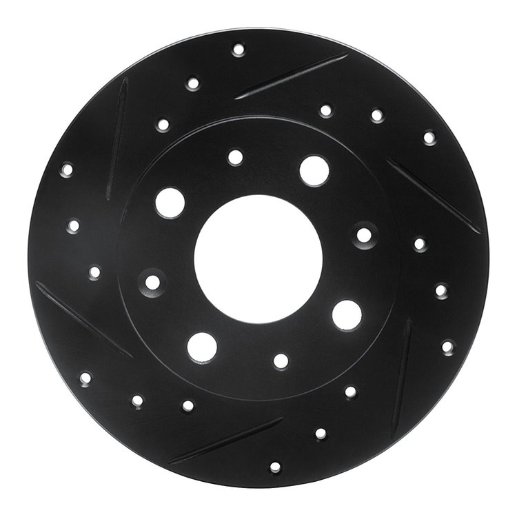 633-59008L Drilled/Slotted Brake Rotor [Black], 1979-1983 Acura/Honda, Position: Front Left