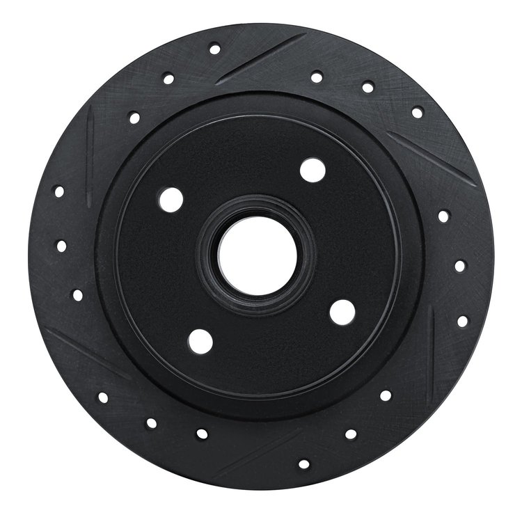 633-59010L Drilled/Slotted Brake Rotor [Black], 1984-1987 Acura/Honda, Position: Rear Left