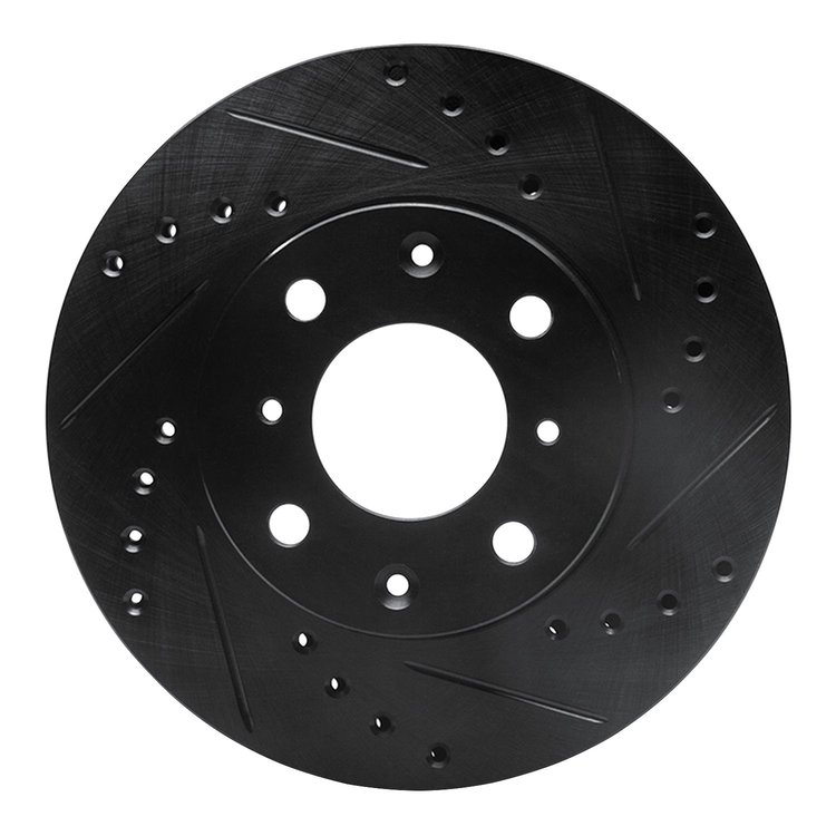 633-59012R Drilled/Slotted Brake Rotor [Black], 1986-1991 Acura/Honda, Position: Front Right