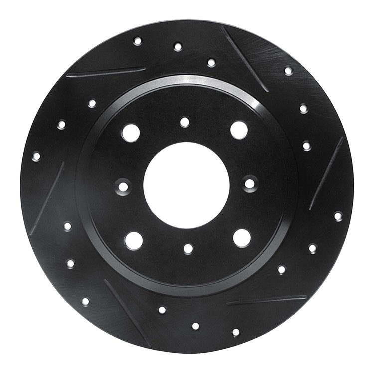 633-59013R Drilled/Slotted Brake Rotor [Black], 1986-1996 Acura/Honda, Position: Rear Right