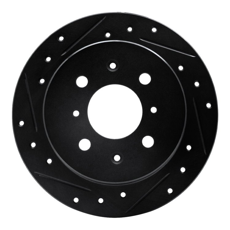 633-59014L Drilled/Slotted Brake Rotor [Black], 1988-2001 Acura/Honda, Position: Rear Left