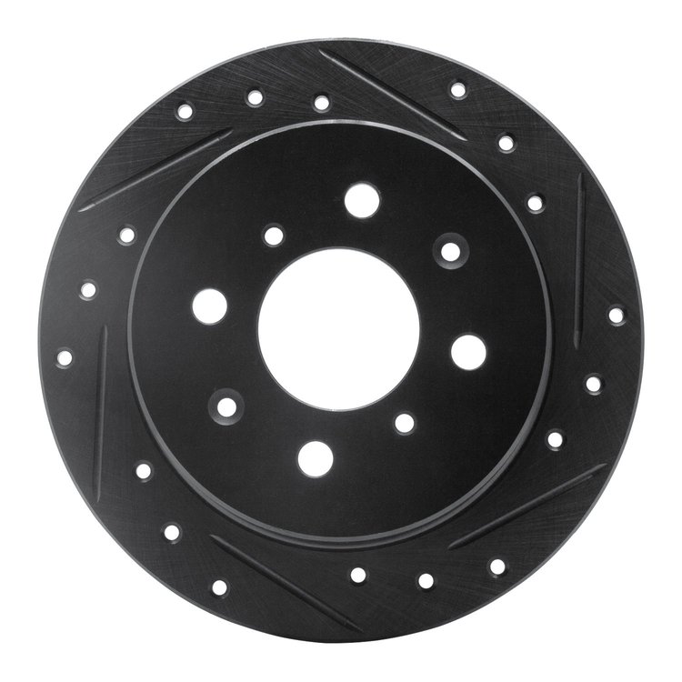 633-59014R Drilled/Slotted Brake Rotor [Black], 1988-2001 Acura/Honda, Position: Rear Right