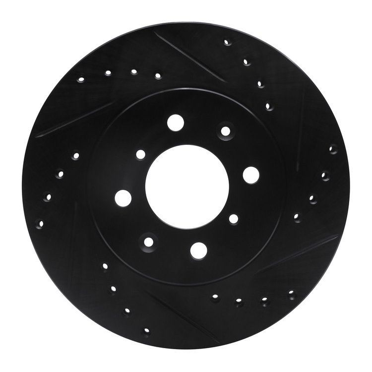 633-59015R Drilled/Slotted Brake Rotor [Black], 1988-1991 Acura/Honda, Position: Front Right