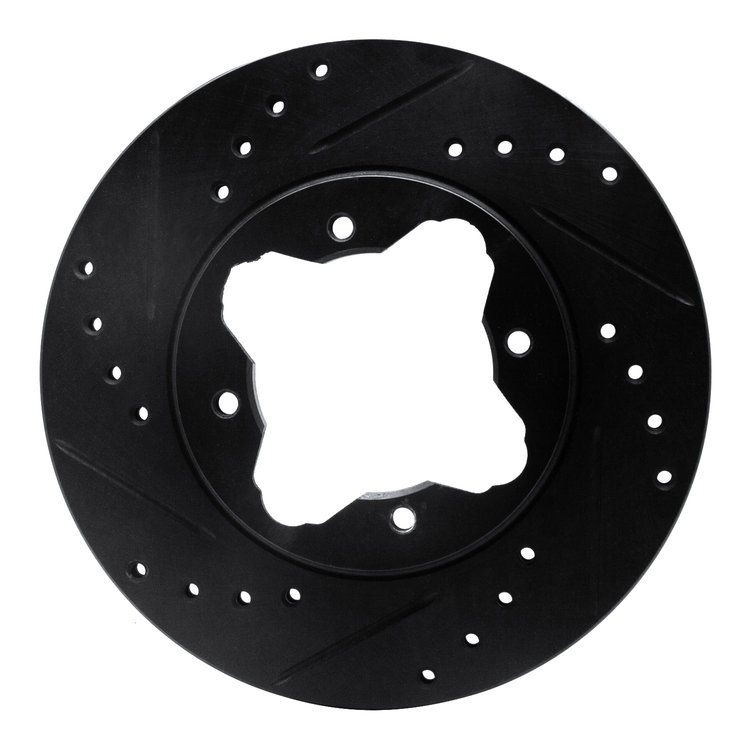 633-59017L Drilled/Slotted Brake Rotor [Black], 1990-1997 Acura/Honda, Position: Front Left