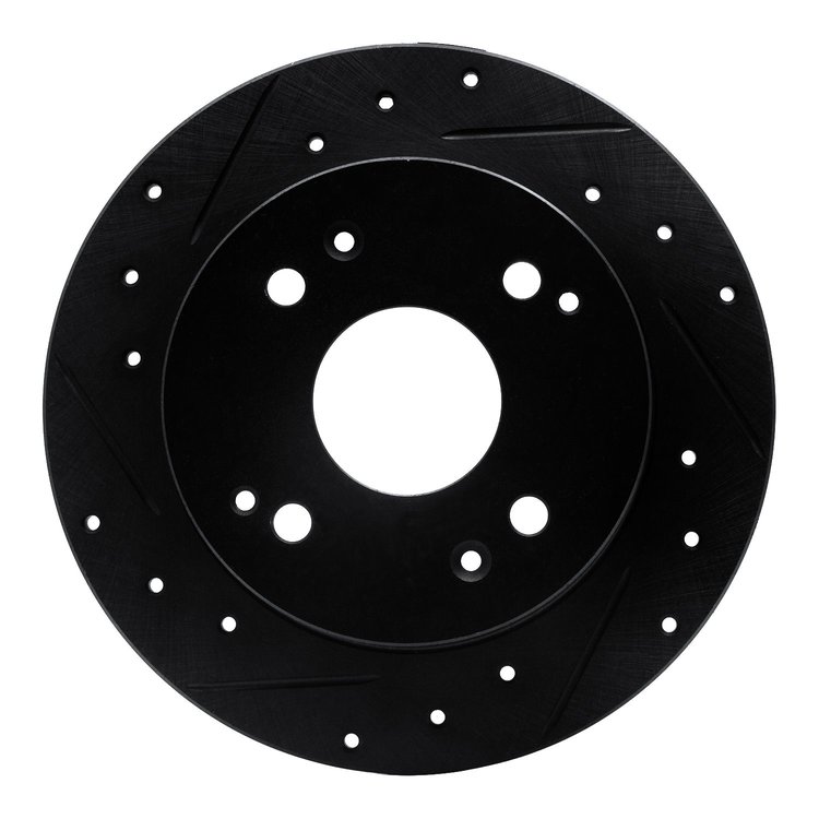 633-59019L Drilled/Slotted Brake Rotor [Black], 1992-1997 Acura/Honda, Position: Rear Left