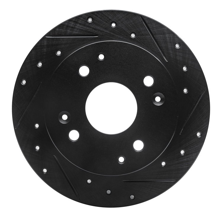 633-59019R Drilled/Slotted Brake Rotor [Black], 1992-1997 Acura/Honda, Position: Rear Right
