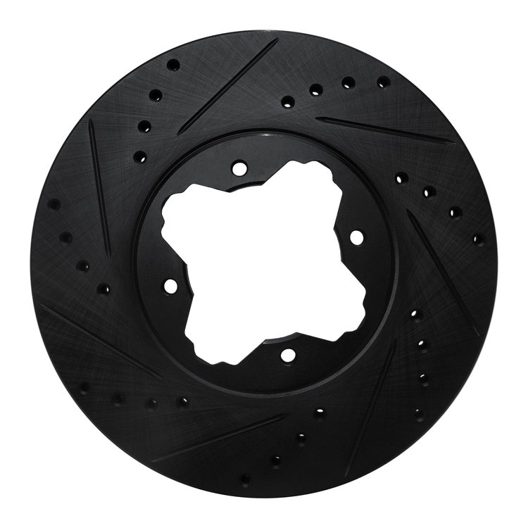 633-59020L Drilled/Slotted Brake Rotor [Black], 1991-1997 Acura/Honda, Position: Front Left
