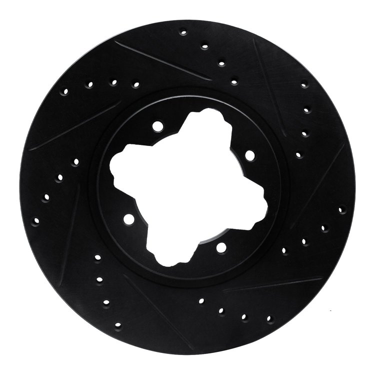 633-59020R Drilled/Slotted Brake Rotor [Black], 1991-1997 Acura/Honda, Position: Front Right