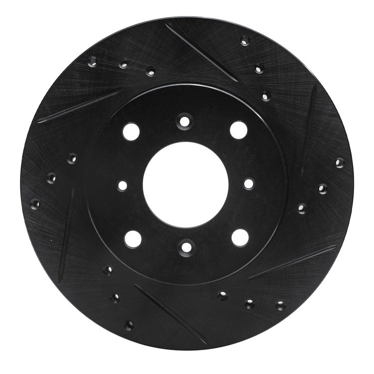 633-59021R Drilled/Slotted Brake Rotor [Black], 1992-1996 Acura/Honda, Position: Front Right