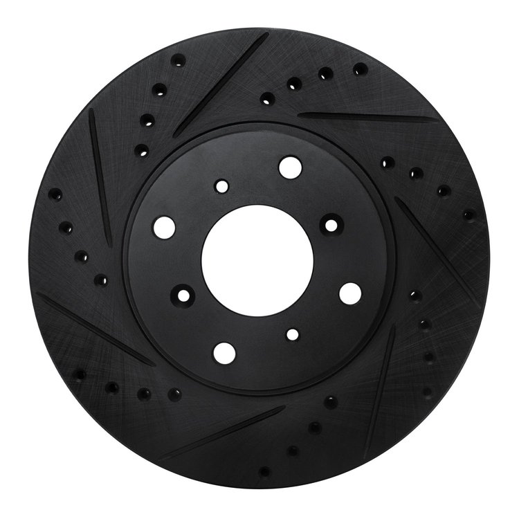 633-59022L Drilled/Slotted Brake Rotor [Black], 1992-1996 Acura/Honda, Position: Front Left