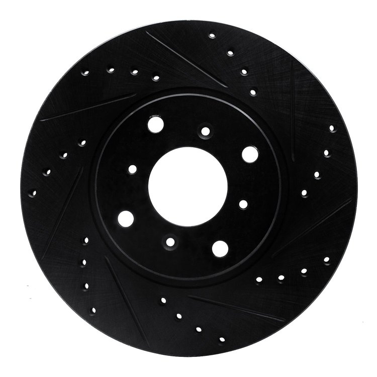 633-59022R Drilled/Slotted Brake Rotor [Black], 1992-1996 Acura/Honda, Position: Front Right