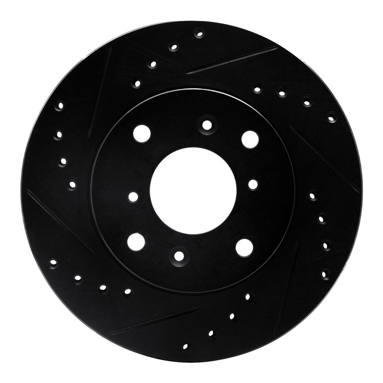 633-59023L Drilled/Slotted Brake Rotor [Black], 1998-2002 Acura/Honda, Position: Front Left