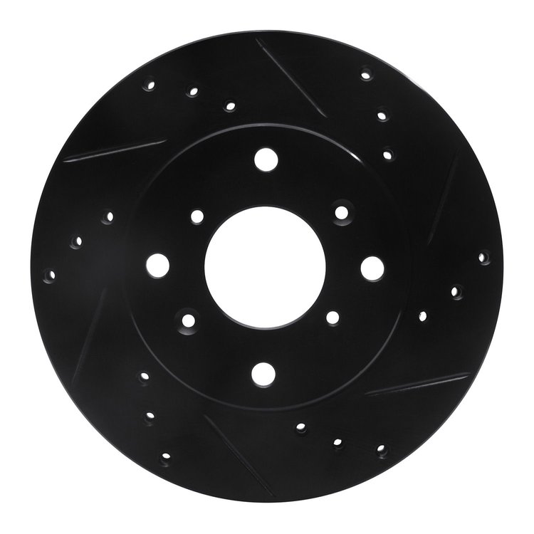 633-59023R Drilled/Slotted Brake Rotor [Black], 1998-2002 Acura/Honda, Position: Front Right