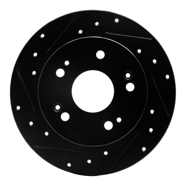 633-59024L Drilled/Slotted Brake Rotor [Black], 1997-2015 Acura/Honda, Position: Rear Left