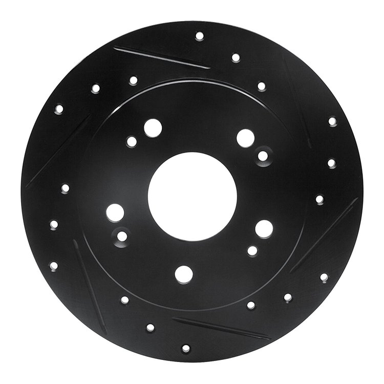 633-59024R Drilled/Slotted Brake Rotor [Black], 1997-2015 Acura/Honda, Position: Rear Right