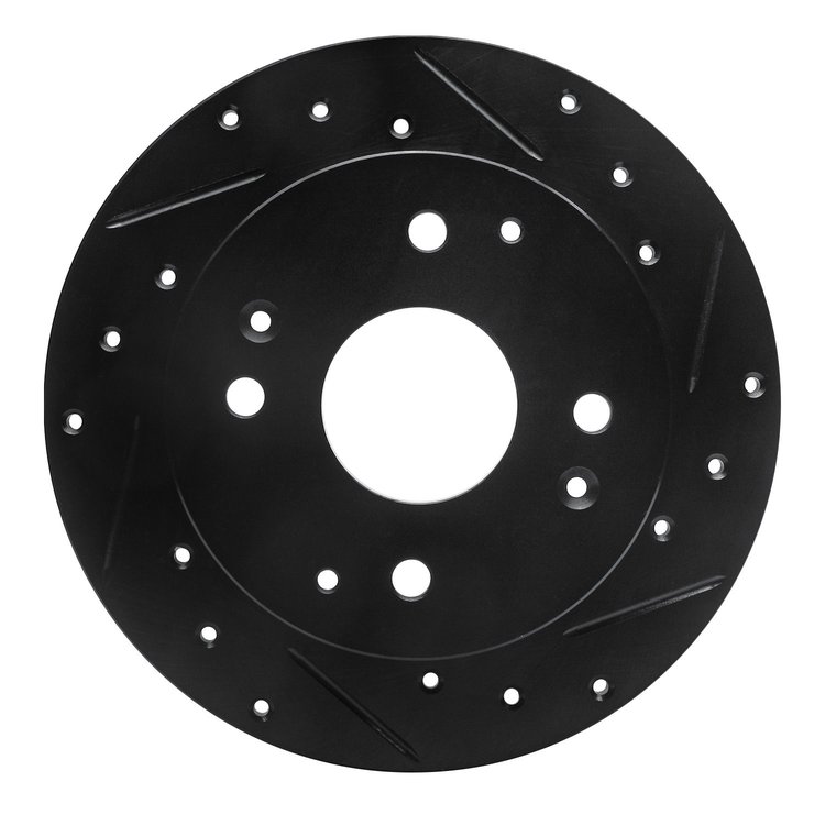 633-59025R Drilled/Slotted Brake Rotor [Black], 1998-2002 Acura/Honda, Position: Rear Right