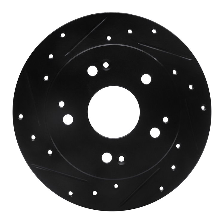 633-59026L Drilled/Slotted Brake Rotor [Black], 1997-2006 Acura/Honda, Position: Rear Left