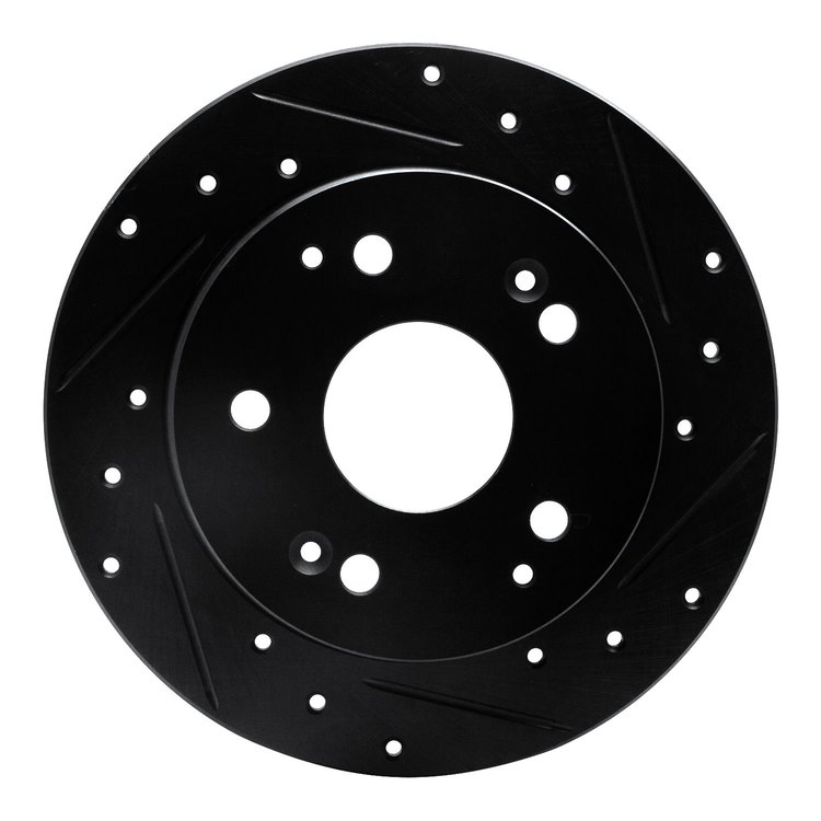633-59026R Drilled/Slotted Brake Rotor [Black], 1997-2006 Acura/Honda, Position: Rear Right