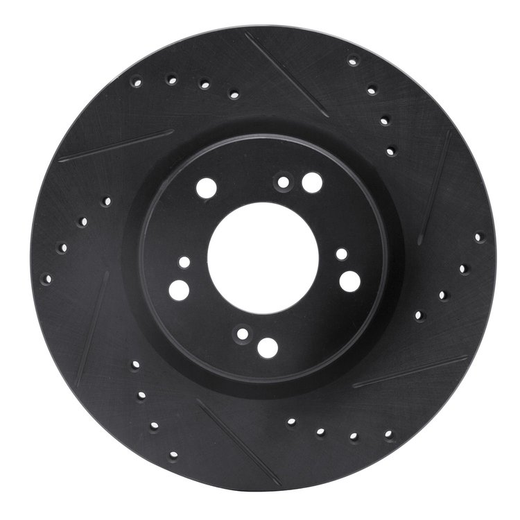 633-59027R Drilled/Slotted Brake Rotor [Black], 2000-2009 Acura/Honda, Position: Front Right
