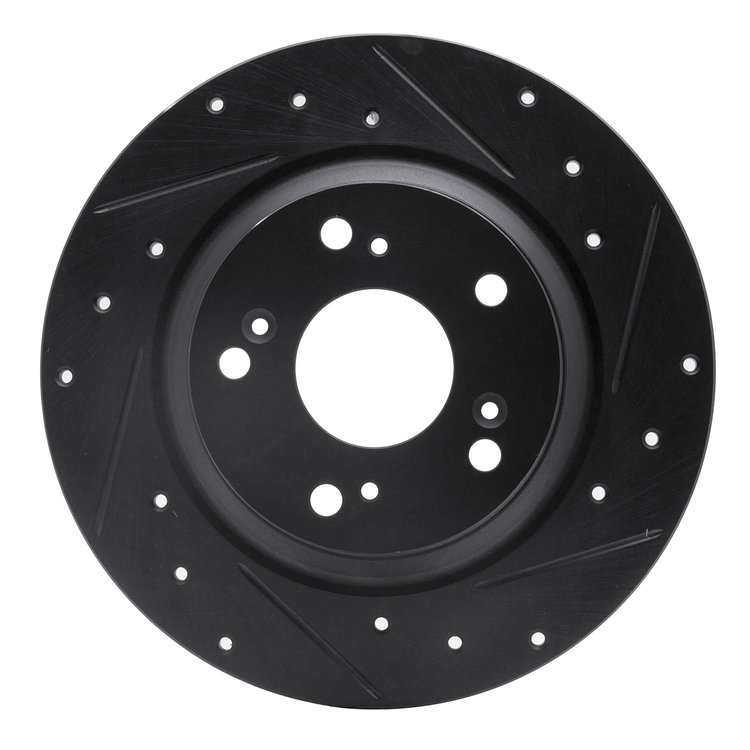 633-59028R Drilled/Slotted Brake Rotor [Black], 2000-2009 Acura/Honda, Position: Rear Right