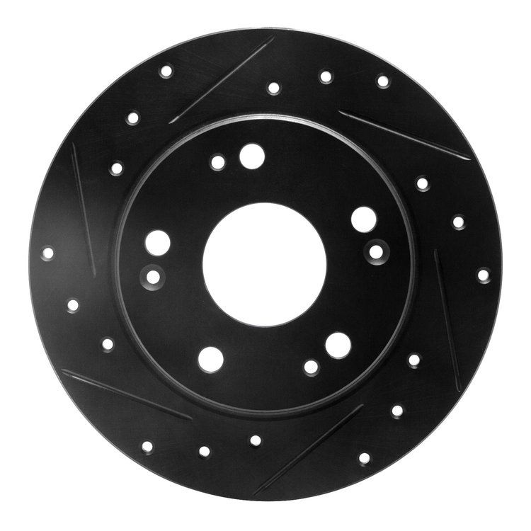 633-59029L Drilled/Slotted Brake Rotor [Black], 2003-2008 Acura/Honda, Position: Rear Left