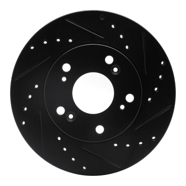 633-59030R Drilled/Slotted Brake Rotor [Black], 2002-2015 Acura/Honda, Position: Front Right