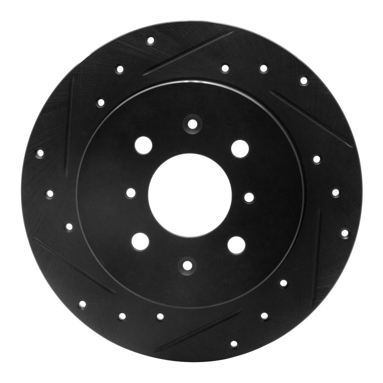 633-59031L Drilled/Slotted Brake Rotor [Black], 2001-2005 Acura/Honda, Position: Rear Left