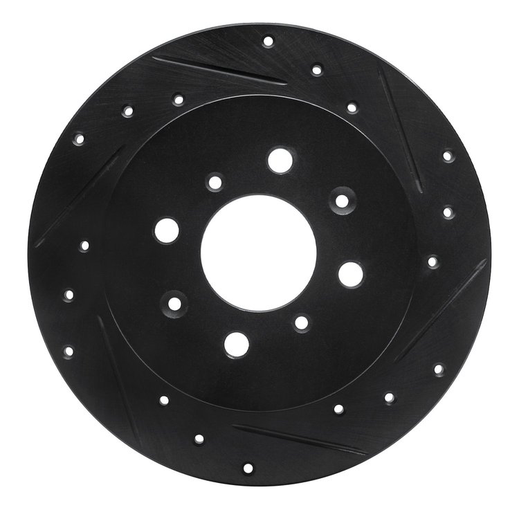 633-59031R Drilled/Slotted Brake Rotor [Black], 2001-2005 Acura/Honda, Position: Rear Right