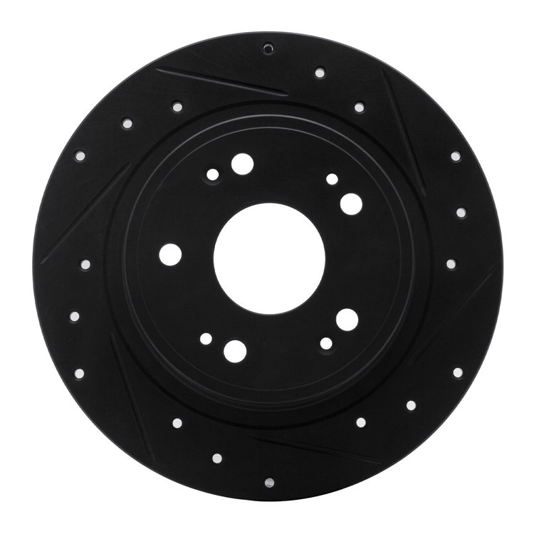 633-59032R Drilled/Slotted Brake Rotor [Black], Fits Select Acura/Honda, Position: Rear Right