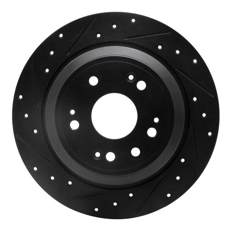 633-59033L Drilled/Slotted Brake Rotor [Black], 2010-2015 Acura/Honda, Position: Rear Left