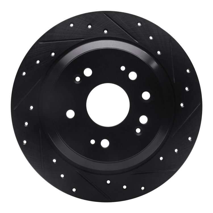 633-59033R Drilled/Slotted Brake Rotor [Black], 2010-2015 Acura/Honda, Position: Rear Right
