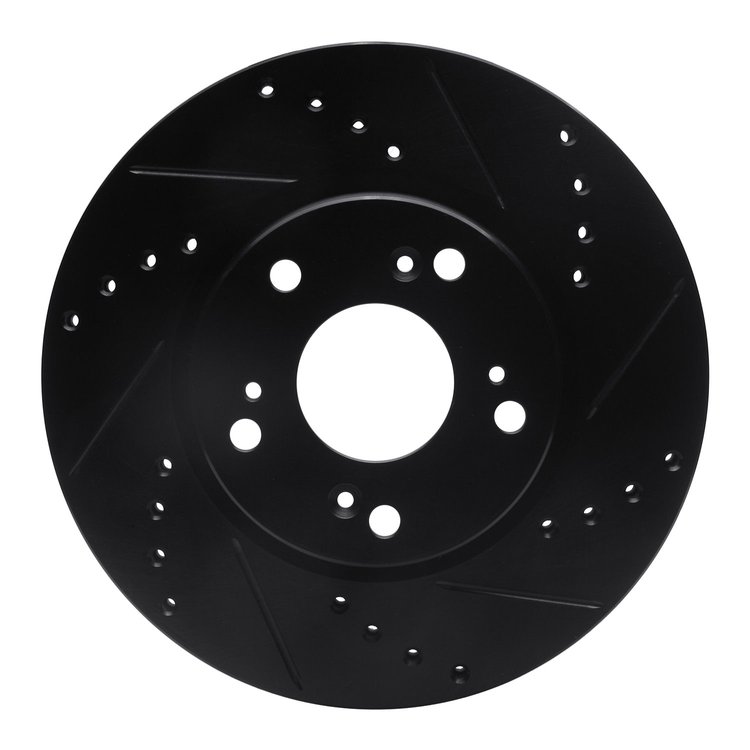 633-59034R Drilled/Slotted Brake Rotor [Black], 2003-2017 Acura/Honda, Position: Front Right