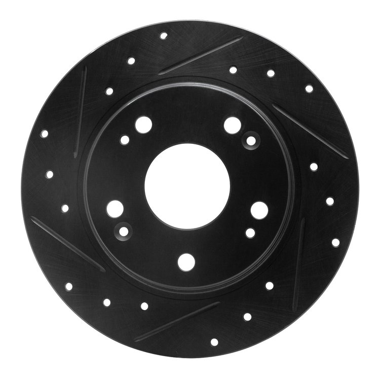 633-59035L Drilled/Slotted Brake Rotor [Black], 2011-2015 Acura/Honda, Position: Rear Left