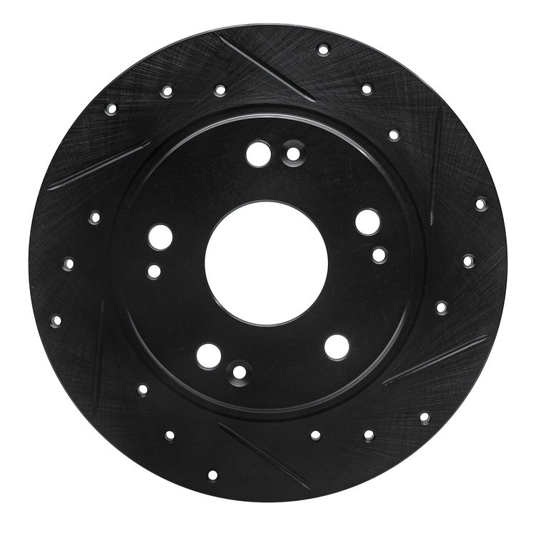 633-59035R Drilled/Slotted Brake Rotor [Black], 2011-2015 Acura/Honda, Position: Rear Right