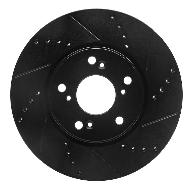 633-59037R Drilled/Slotted Brake Rotor [Black], Fits Select Acura/Honda, Position: Front Right