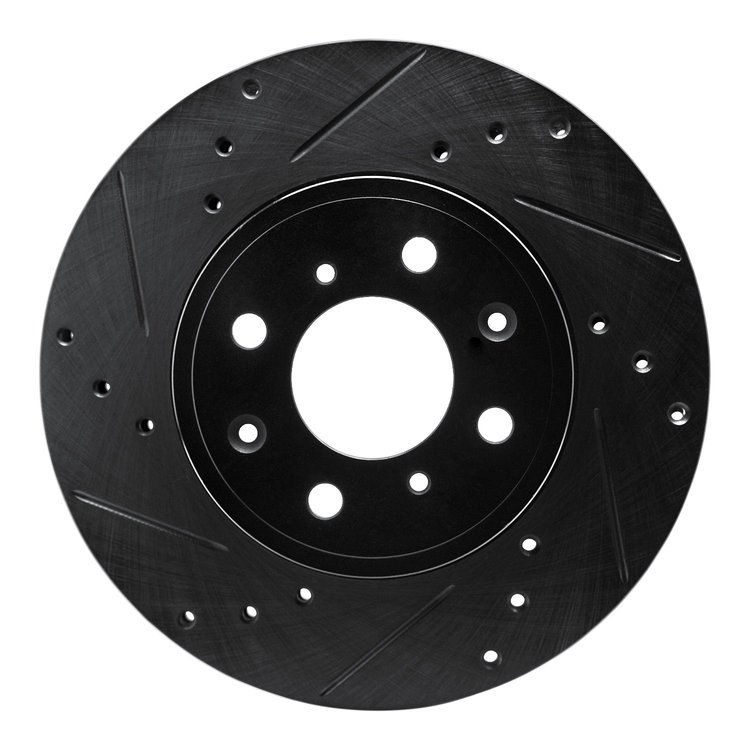 633-59038L Drilled/Slotted Brake Rotor [Black], 2014-2020 Acura/Honda, Position: Front Left